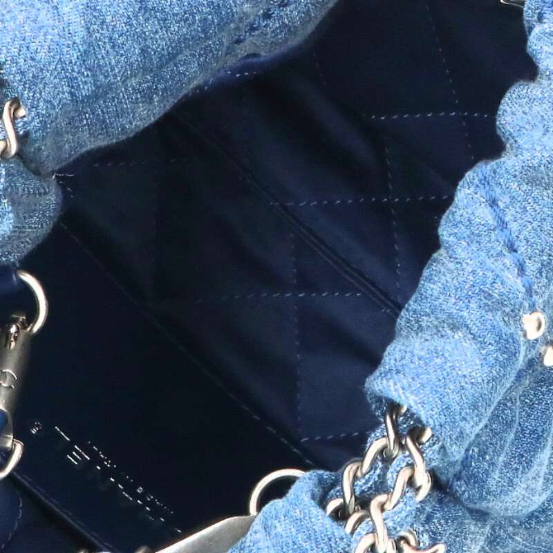 CHANEL AS3980 Chanel 22 Mini Denim Stud Chain Shoulder Bag