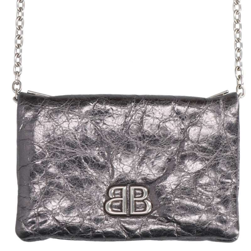 BALENCIAGA Monaco BB Logo Chain Shoulder Bag Size ONE SIZE