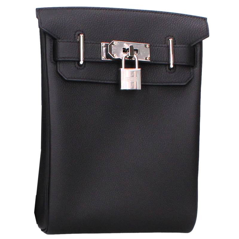 HERMES Accad PM Togo Noir Silver HW Shoulder Size ONE SIZE