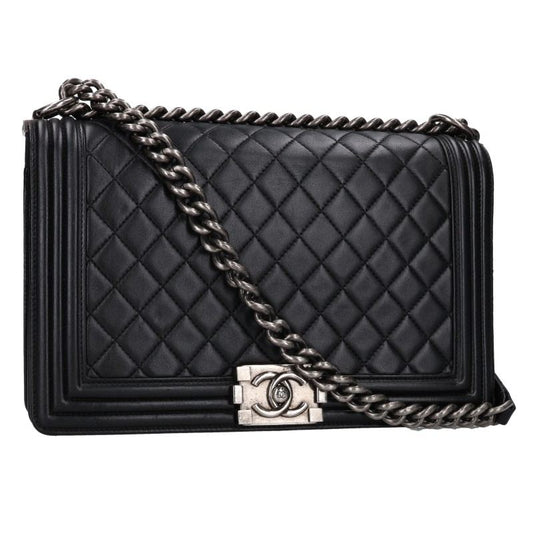 CHANEL Boy Chanel 28 Lambskin Chain Shoulder Bag Size 28