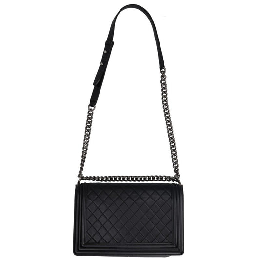 CHANEL Boy Chanel 28 Lambskin Chain Shoulder Bag Size 28