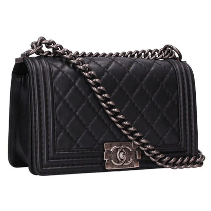 CHANEL Boy Chanel 25 Lambskin Chain Shoulder Bag