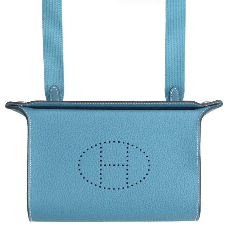 HERMES Bleu du Nord Vide Poche Togo Leather Shoulder Bag