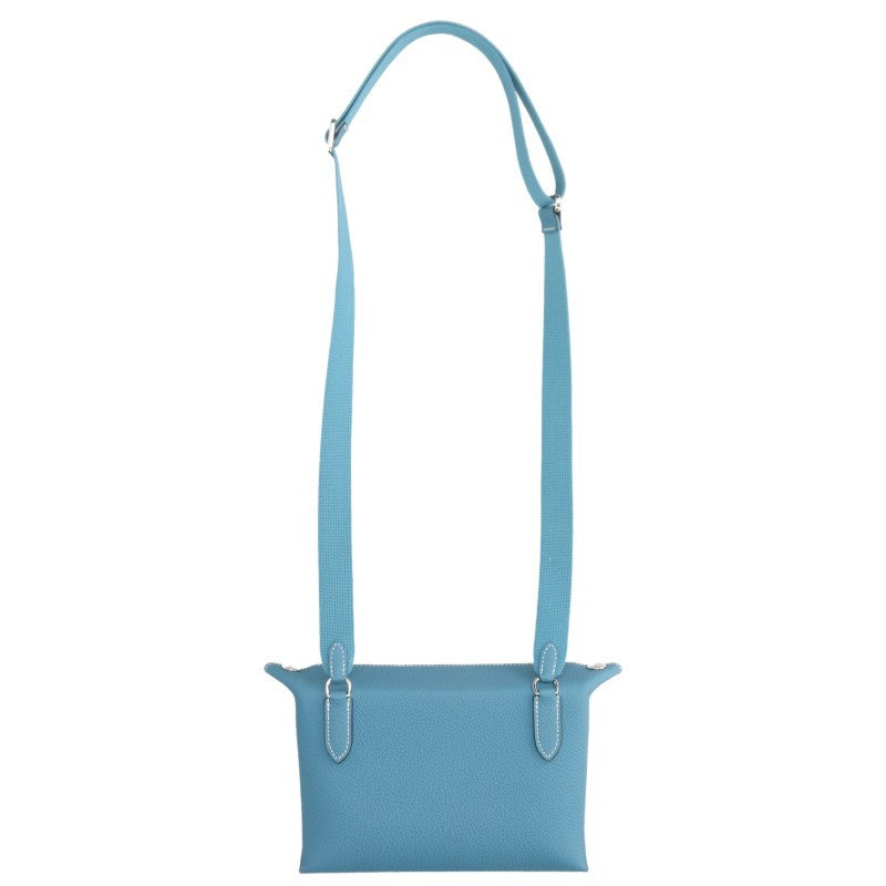 HERMES Bleu du Nord Vide Poche Togo Leather Shoulder Bag