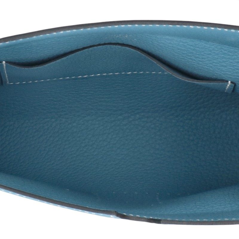 HERMES Bleu du Nord Vide Poche Togo Leather Shoulder Bag