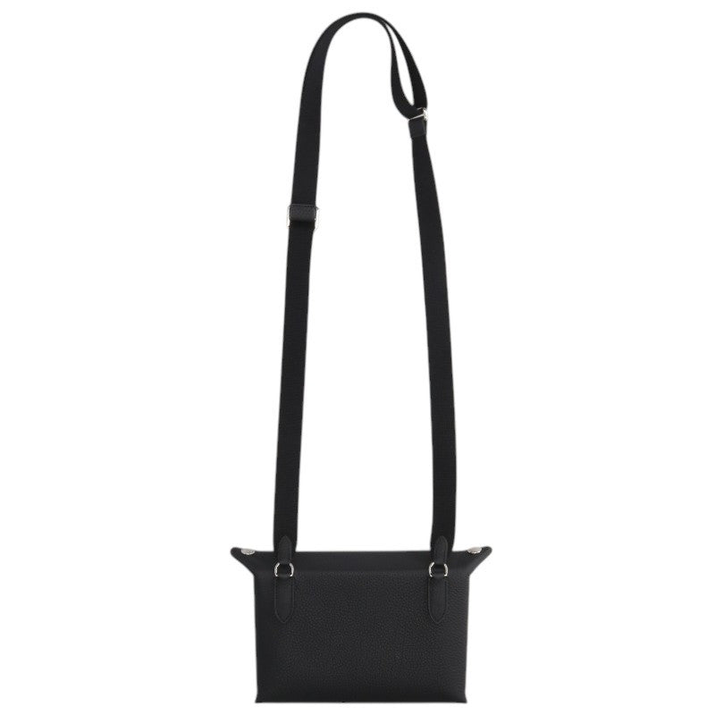 HERMES Black Vide Poche Togo Leather Shoulder Bag