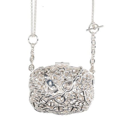 HERMES Sac Bijou Chaine d'Ancre Silver Chain Shoulder Bag