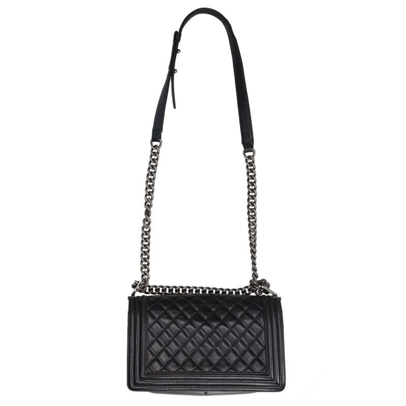CHANEL Boy Chanel 25 Lambskin Chain Shoulder Bag
