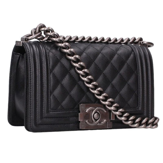 CHANEL Boy Chanel Lambskin Chain Shoulder Bag Size 20