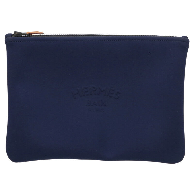 HERMES Neobain MM Logo Embossed Flat Pouch Size ONE SIZE