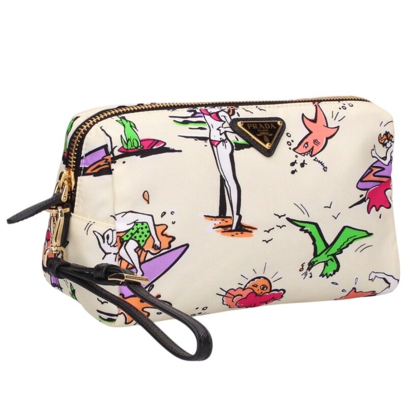 PRADA Re-Nylon Triangle Plate Pattern Pouch Size ONE SIZE