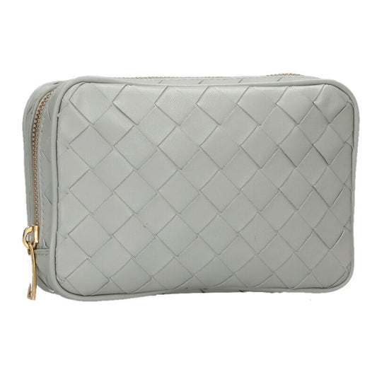 BOTTEGA VENETA Gray Intrecciato Leather Pouch Size ONE SIZE
