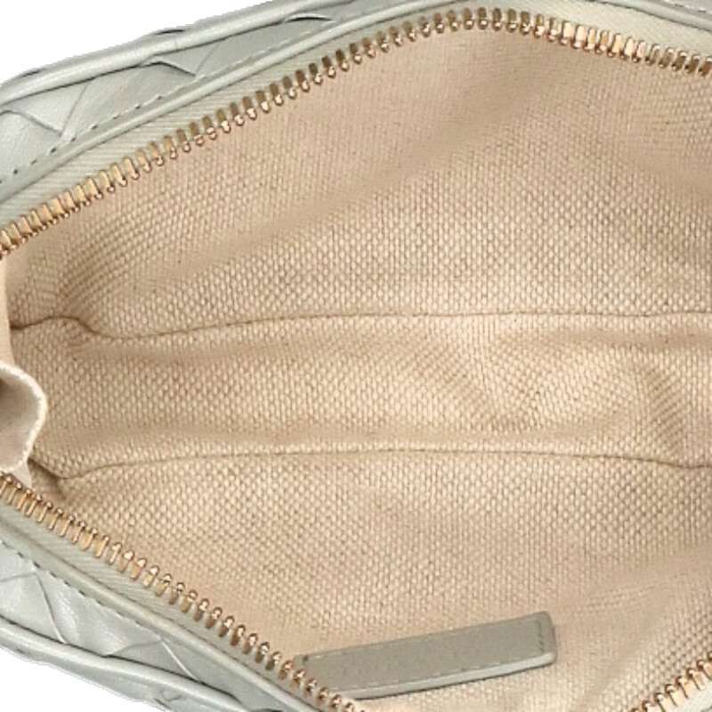 BOTTEGA VENETA Gray Intrecciato Leather Pouch Size ONE SIZE
