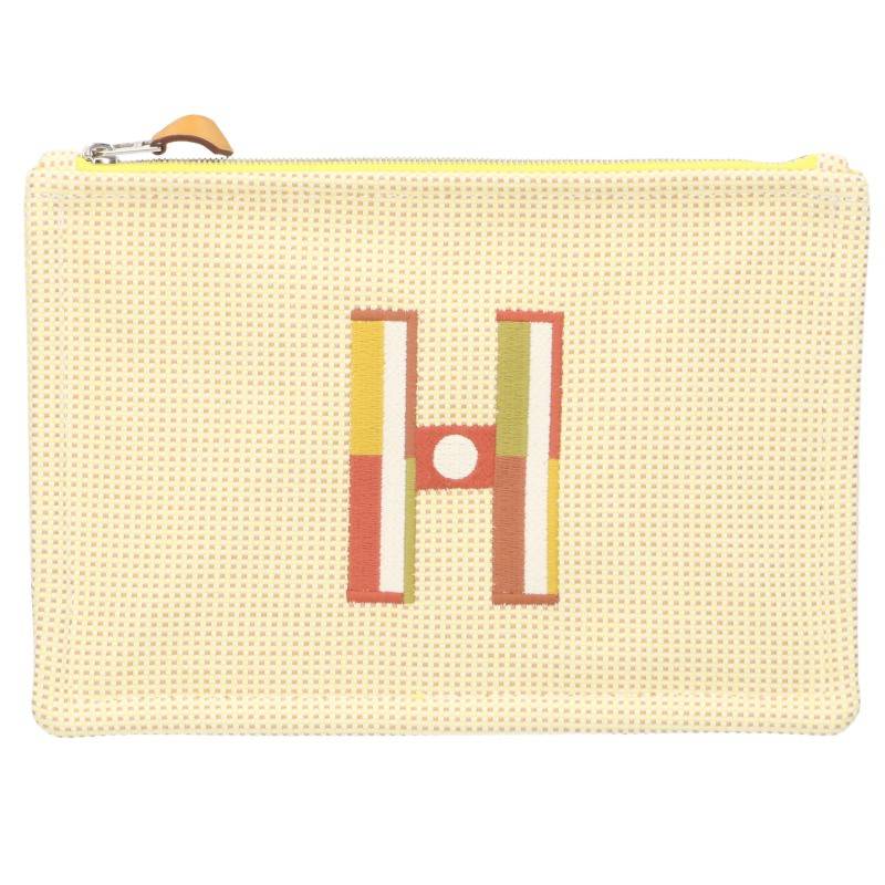 HERMES Faubourg Corner PM Pouch Yellow Size ONE SIZE