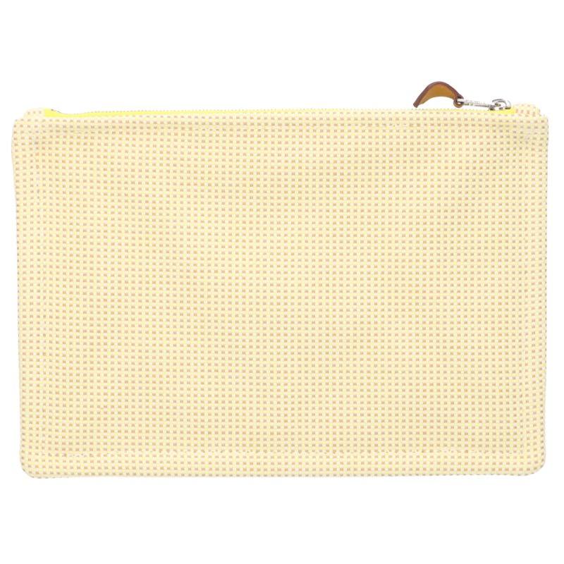 HERMES Faubourg Corner PM Pouch Yellow Size ONE SIZE
