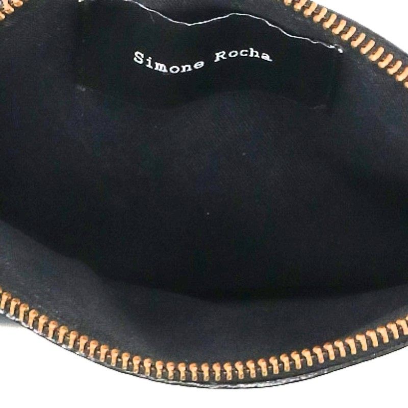 SIMONE ROCHA Black Leather Clutch Bag Size ONE SIZE