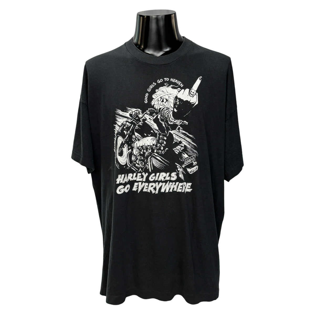 HARLEY GIRLS GO EVERYWHERE 90s Motorcycle T-Shirt Size XL