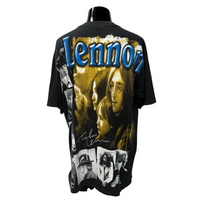 JOHN LENNON 90s Blue Vintage AOP T-Shirt Size XL