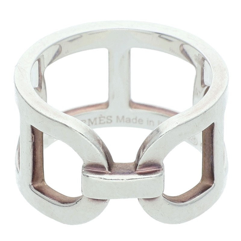 HERMES Ever Chaine d'Ancre Silver Ring Size ONE SIZE
