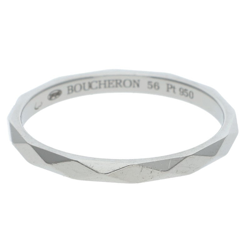 BOUCHERON Facette Small Pt950 Ring Silver Size ONE SIZE