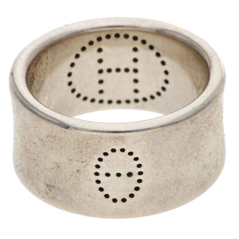HERMES Eclipse Ruban Sterling Silver Ring Size ONE SIZE