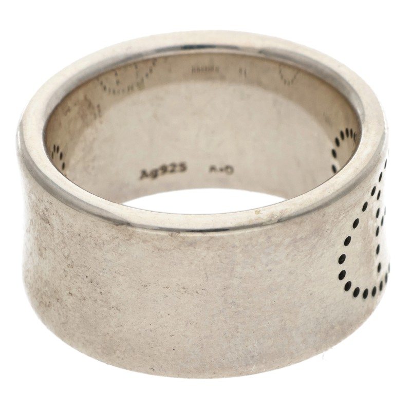 HERMES Eclipse Ruban Sterling Silver Ring Size ONE SIZE