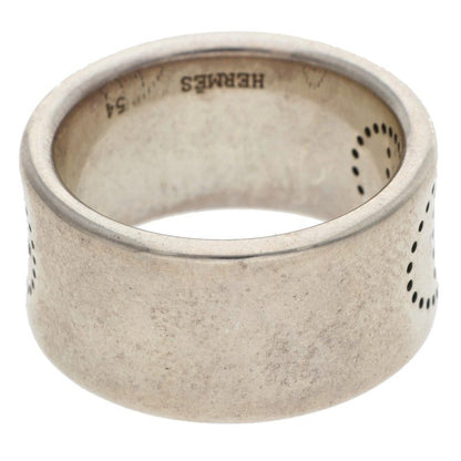 HERMES Eclipse Ruban Sterling Silver Ring Size ONE SIZE