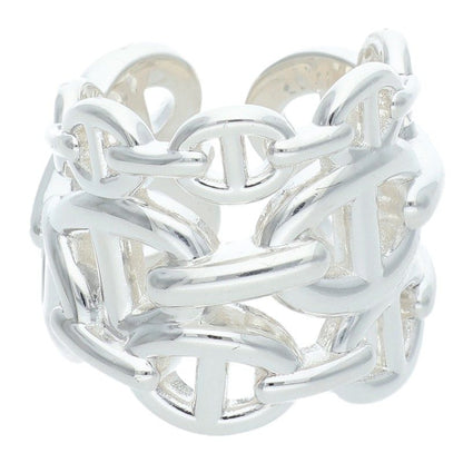 HERMES Chaine d'Ancre Enchainee GM Silver Ring Size ONE SIZE