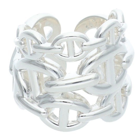 HERMES Chaine d'Ancre Enchainee GM Silver Ring Size ONE SIZE