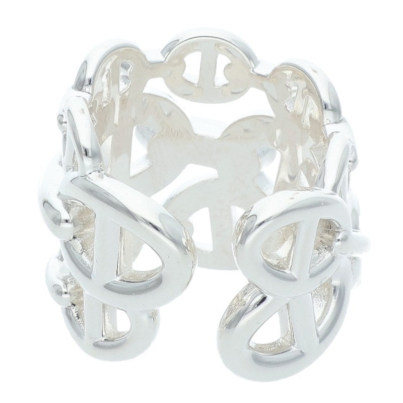HERMES Chaine d'Ancre Enchainee GM Silver Ring Size ONE SIZE