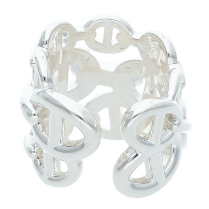 HERMES Chaine d'Ancre Enchainee GM Silver Ring Size ONE SIZE
