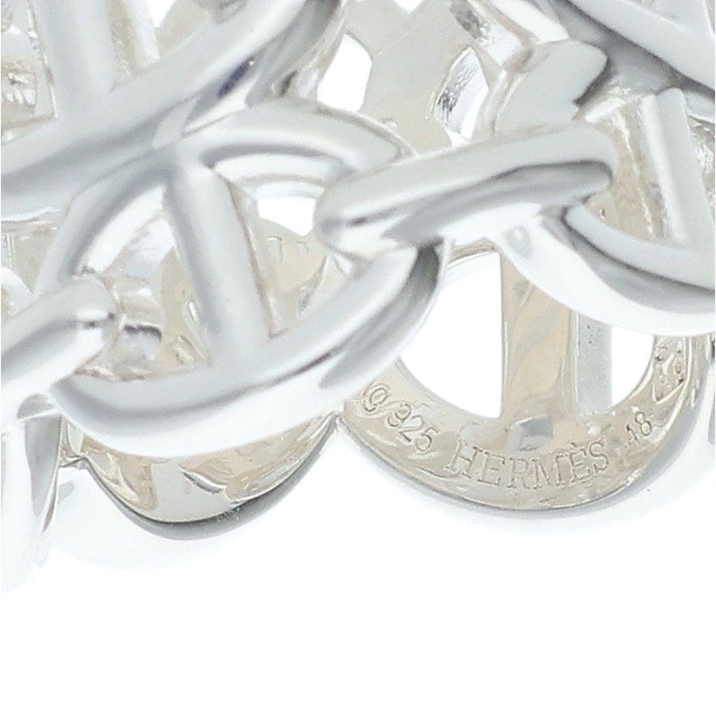 HERMES Chaine d'Ancre Enchainee GM Silver Ring Size ONE SIZE