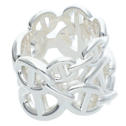 HERMES Chaine d'Ancre Enchainee GM Silver Ring Size ONE SIZE