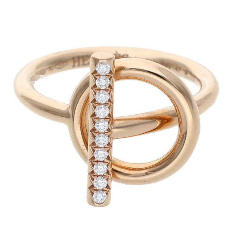 HERMES Echappee PM K18PG Pave Diamond Gold Size ONE SIZE