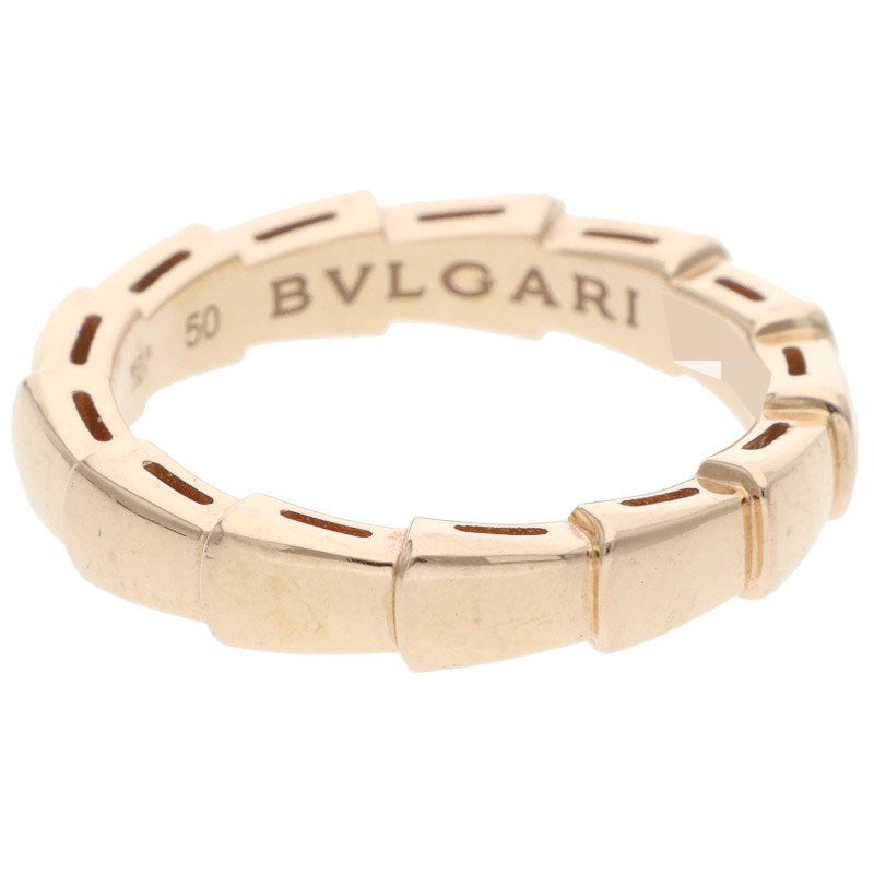 BVLGARI Serpenti Viper 18K Pink Gold Ring Size 50