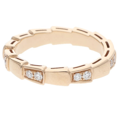 BVLGARI Serpenti Viper 18K Pink Gold Diamond Ring Size 52