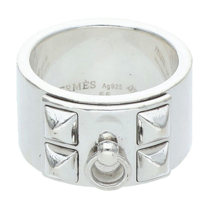 HERMES Collier de Chien GM Silver Ring Size 55
