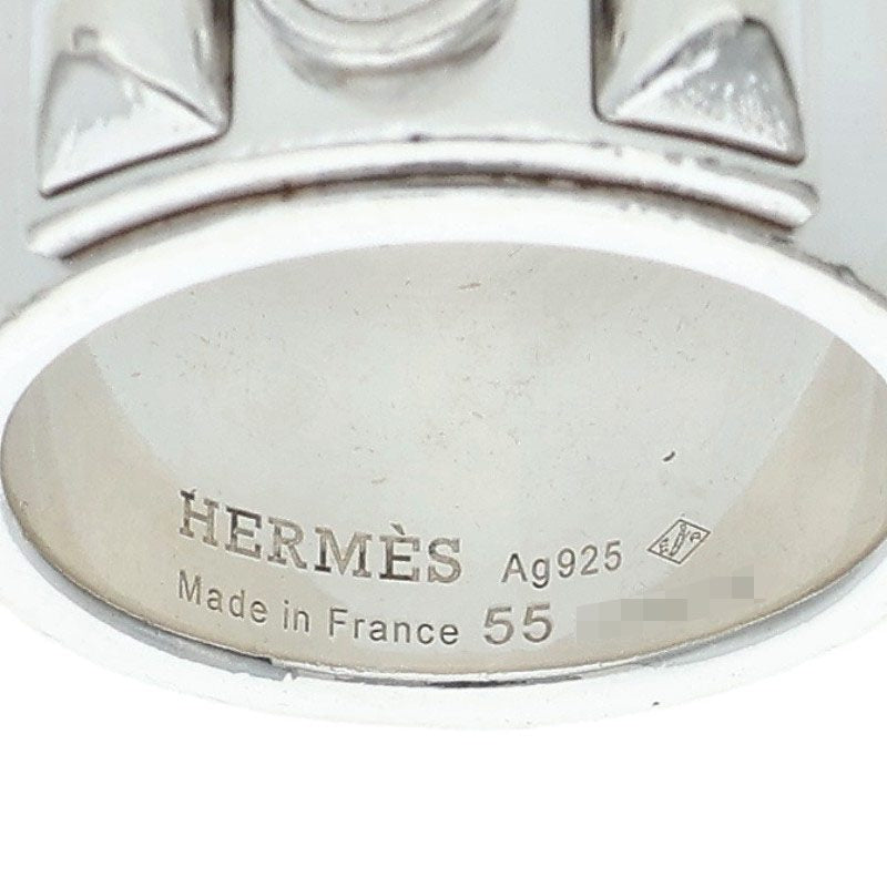 HERMES Collier de Chien GM Silver Ring Size 55