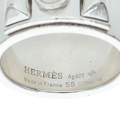 HERMES Collier de Chien GM Silver Ring Size 55