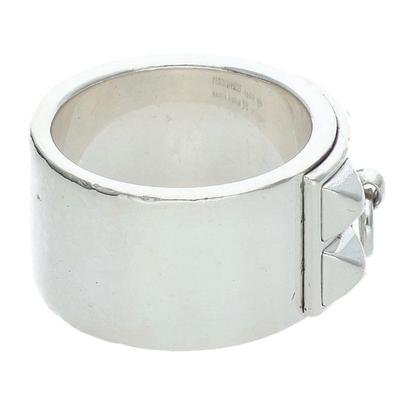 HERMES Collier de Chien GM Silver Ring Size 55