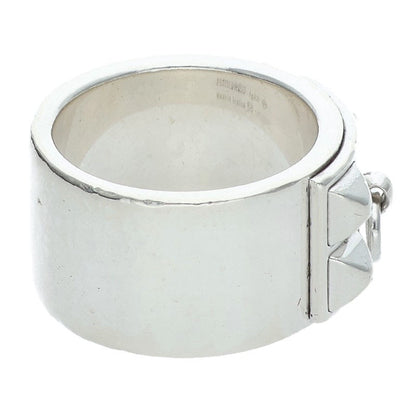 HERMES Collier de Chien GM Silver Ring Size 55
