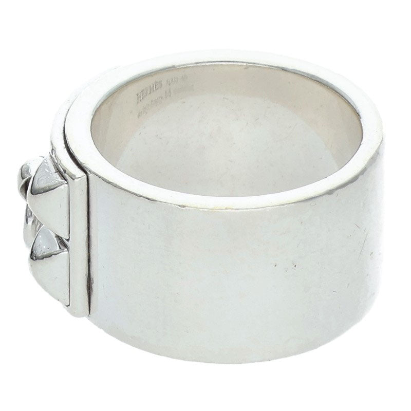 HERMES Collier de Chien GM Silver Ring Size 55