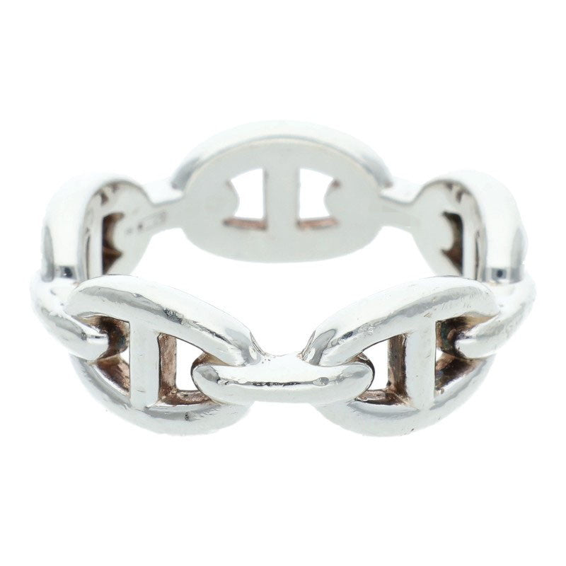 HERMES Chaine d'Ancre Enchainee PM Silver Ring Size 59
