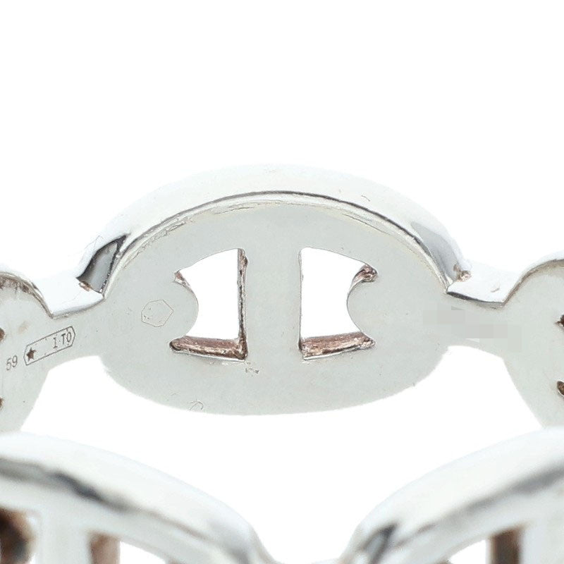 HERMES Chaine d'Ancre Enchainee PM Silver Ring Size 59