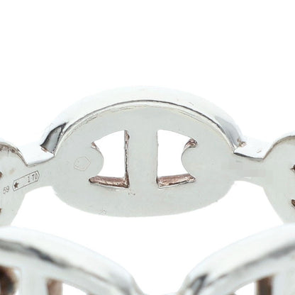 HERMES Chaine d'Ancre Enchainee PM Silver Ring Size 59