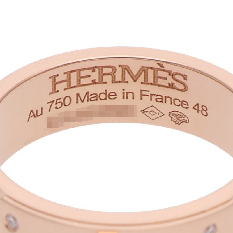 HERMES Kelly PM K18PG 4P Diamond Ring Pink Gold Size 48