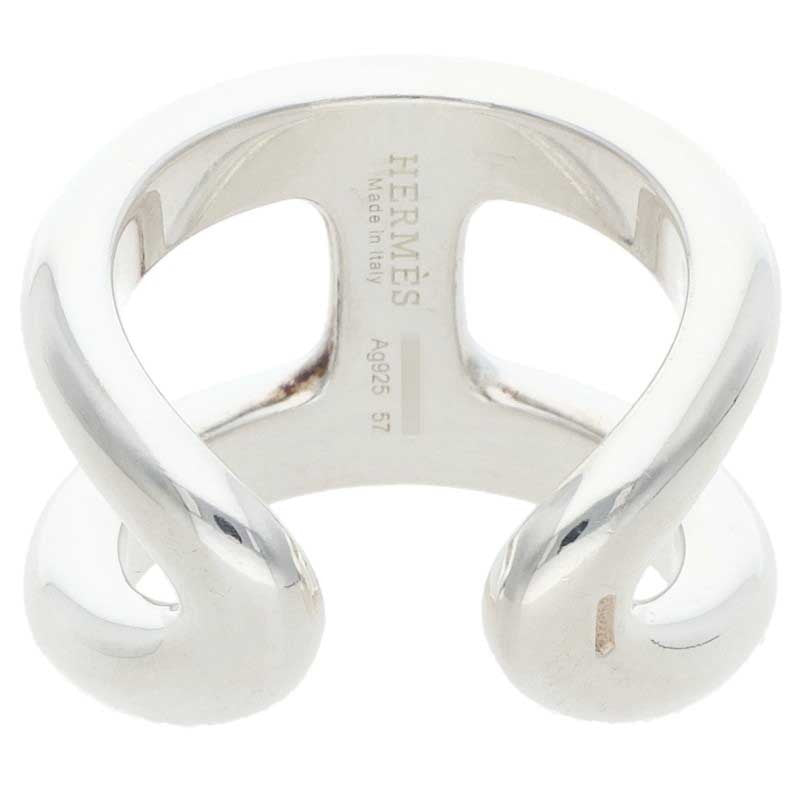 HERMES Osmose GM 925 Silver Ring Size 57