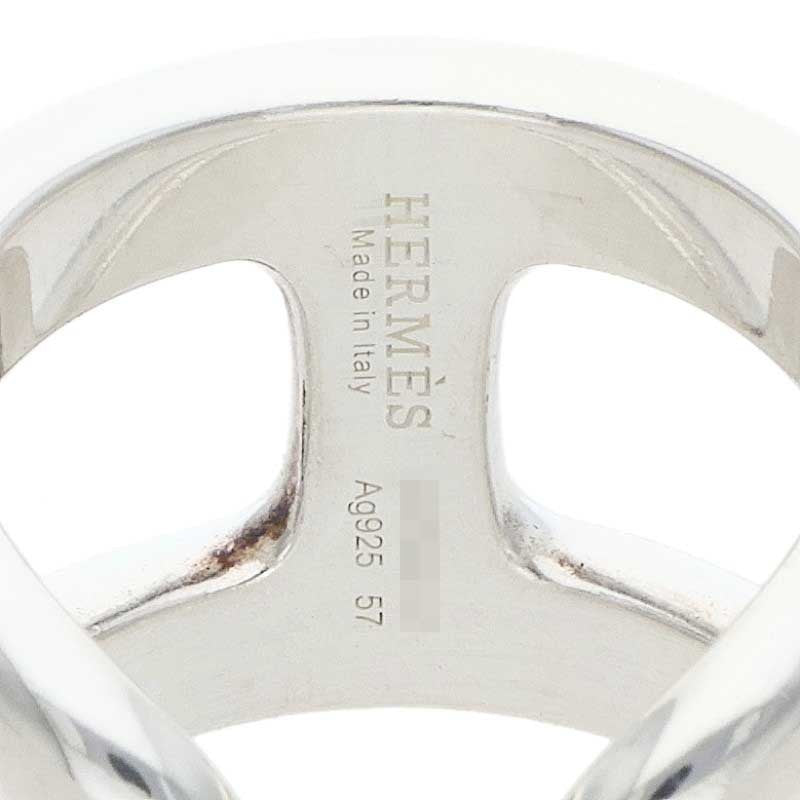 HERMES Osmose GM 925 Silver Ring Size 57