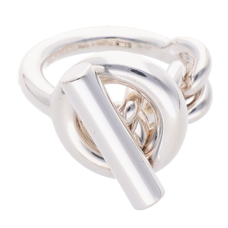 HERMES Croisette Silver Ring Size 52