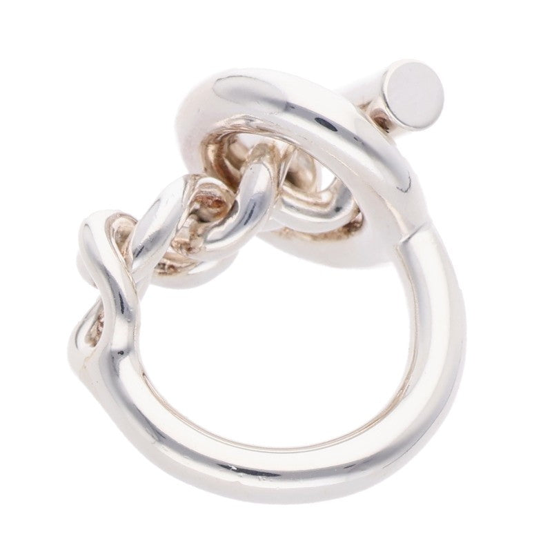 HERMES Croisette Silver Ring Size 52